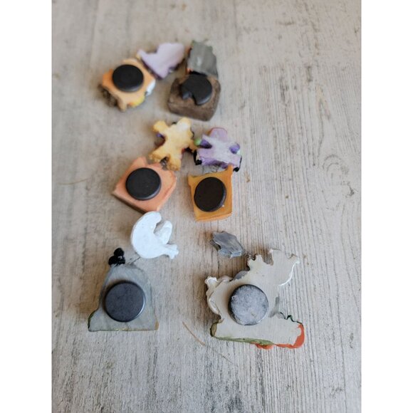 Vintage Halloween miniature magnet Frankenstein ghost witch set - Picture 7 of 8